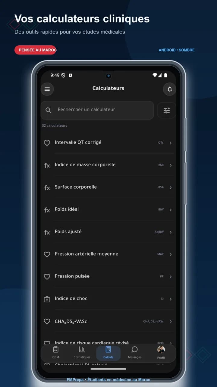 Clinical calculators - 32 quick tools for medical study and clinical placements. - FMPrepa Android