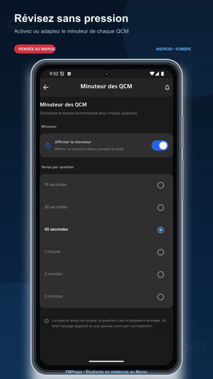 Flexible timer - Study freely or practise under realistic time pressure. - FMPrepa Android