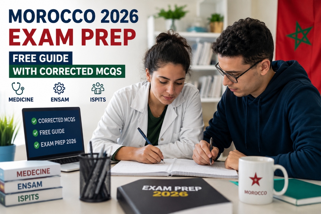 Moroccan students preparing for entrance exams